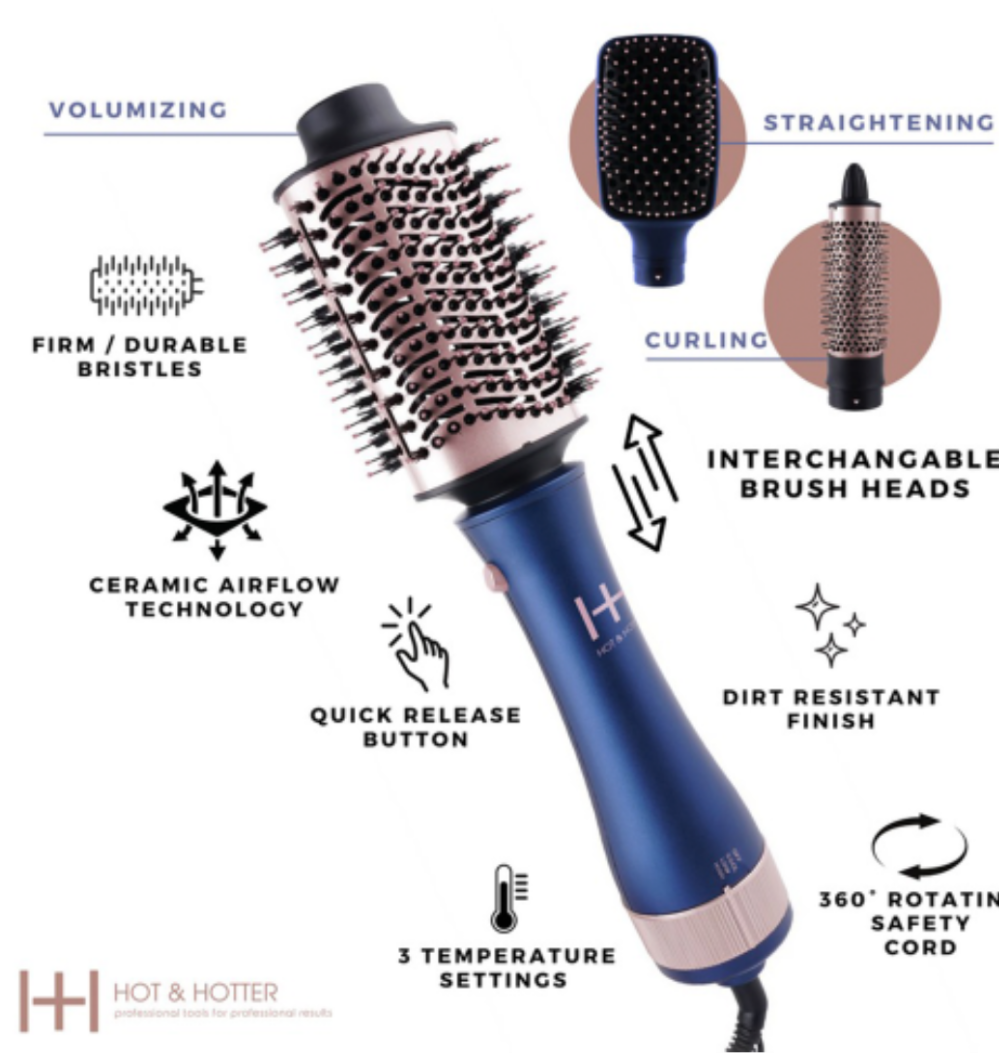 Hot & Hotter interchangeable Hair Dryer Brush set