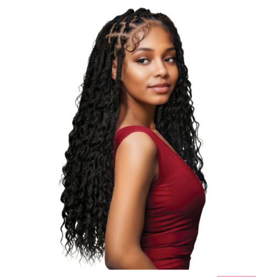 Eve Hair Deep wave Boho Box Braid Weave Bundle 22"