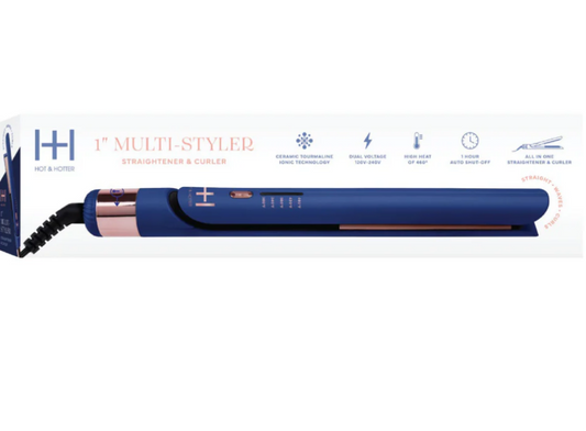 HOT & HOTTER MULTI-STYLER 1in, 1 COUNT HAIR STRAIGHTENER & CURLING IRON,BLUE