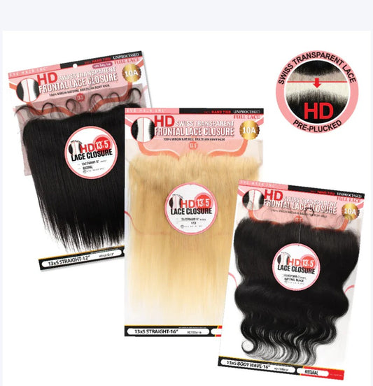 HD SWISS TRANSPARENT FRONTAL LACE CLOSURE