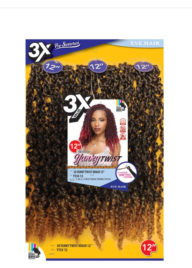 3X Yanky Twist Braid 12"